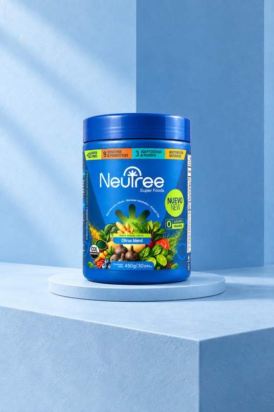 Tarro de Neutree sobre un pedestal azul